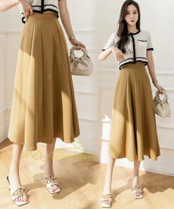 スカート | ハイウエスト ロングレトロ Aライン女性 マキシ丈ボトムス 春秋 夏 お洒落 カジュアル 2022 エレガント 20代30代40代 通勤