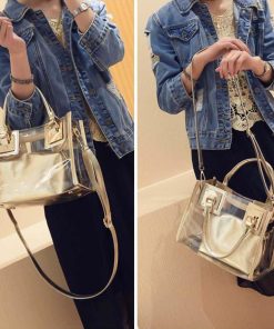 トートバッグ | レディース PVC 春夏 ショルダーバッグ クリアバッグ プールバッグ 透明
