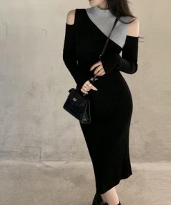 ワンピース | ニット肩出し 長袖レディース