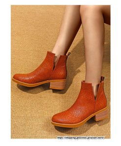 ショートブーツ | 大きいサイズ26.5cm レディース 上品 ブーツ 秋冬 春 チャンキーヒール 太ヒール シンプル ミドルヒール ブーティー 大人 スリッポン 黒ブーツ