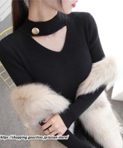 ニット・セーター | カットソー ニット レディース リブニット 長袖 秋冬 春 トップス スリム ストレッチ インナー 無地 長袖ニット プルオーバー 通学通勤 長袖カットソー 着痩せ