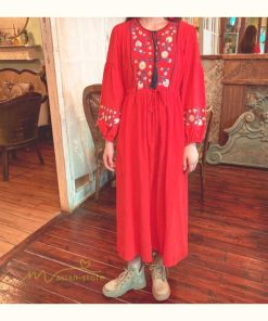 マキシ | マキシワンピース レディース ワンピース ドレス マキシ丈ワンピース 通勤 結婚式 夏服 体型カバー 刺繍 Vネック 長袖 きれいめ 秋ワンピース 人気 カジュアル