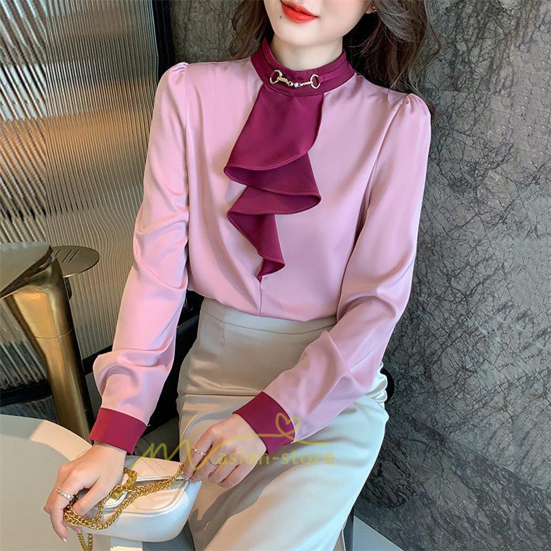 シャツ・ブラウス | ブラウス レディース 長袖 ブラウスシャツ ボウタイ フォーマル チュニック 大人 春 夏 春夏 フォーマル スーツ トップス 20代 30代 2022作 OL 高級感 母 ママ