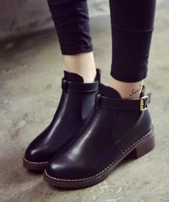 ショートブーツ | ブーツ ブーティー レザーブーティー チャンキーヒール ポインテッドトゥ シューズ 靴 スリップオン レディース 太ヒール オフィス 大人 25cm 無地 サイドゴア