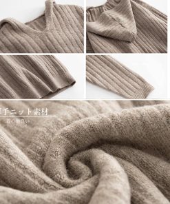 ワンピース | ニットレディース カジュアル ゆったり ロング長袖 リブニット 秋冬 フード付き