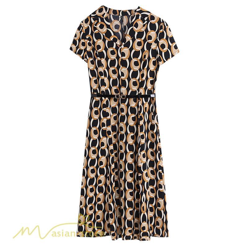 ミディアム | ワンピース レディース 着痩せ 半袖 膝丈 ミディアムワンピース ファッション ミディアムワンピース 夏 Vネック サマーワンピース 上品 日常感 大きいサイズ