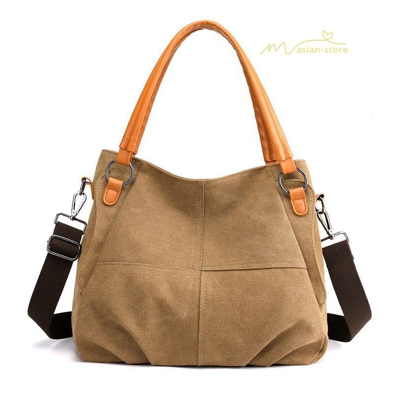 女性用バッグ | トートバッグ レディース ショルダーバック 大きめ ママバッグ 多収納 鞄 肩掛け 多機能バッグ 手提げかばん キャンパス ズック 斜めがけ 帆布 大容量