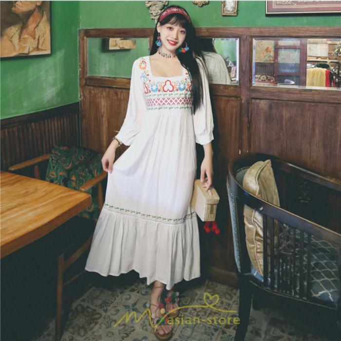 マキシ | 長袖ワンピース レディース 夏秋 コットン 10代 20代 30代 40代 50代 マキシワンピース ロングワンピース おしゃれ 着痩せ 大人可愛い 綺麗 かわいい