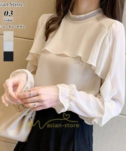 シャツ・ブラウス | ハイネック カフス オフィスカジュアル オケージョン シンプル レディース 春 韓国 ファッション 立ち襟 カジュアル エレガント 通勤OL 優雅 オシャレ 上品 細身