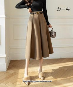 スカート | フレアロング ロング丈フレア秋 冬 秋冬  ミモレ ミモレ丈フレアおしゃれ プリーツ あったか あったか キレイめ ラシャ 通勤 通学