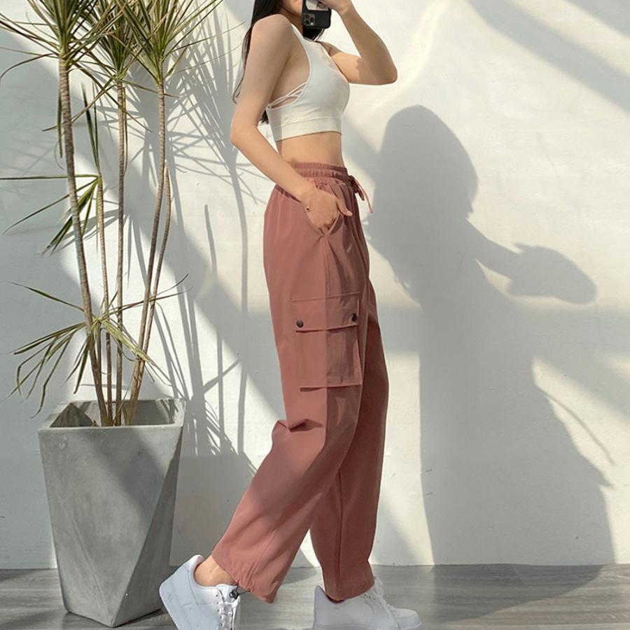 ワイドパンツ | ストリート風カーゴパンツ レディース