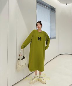 マキシ | スウェットワンピース ロングトレーナー ロングワンピース スウェット 裾スリット ゆったり 体型カバー 大きいサイズ 大人 秋冬 かわいい 20代30代 50代