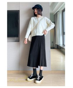 スカート | 妊婦服 マタニティシンプル 秋 冬 コーデ 着痩せ ニット妊婦 産前 産後 大きいサイズ ソフト ウエスト調整 お出かけ 秋 柔らか