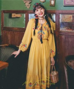 マキシ | ワンピース ロングワンピース エスニックワンピース コットン 花柄 刺繍 リゾートワンピース ワンピ 長袖 大人 夏 きれいめ フェミニン 秋 おしゃれ ゆったり