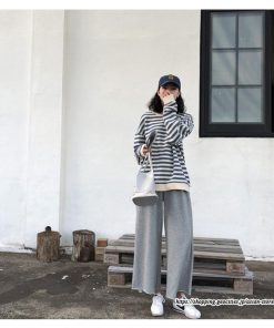 パーカー | トレーナー レディース プルオーバー クルーネック 長袖 トップス Tシャツ スウェット ゆったり ボーダー 秋冬 カジュアル ルームウェア 練習着 春 トップス