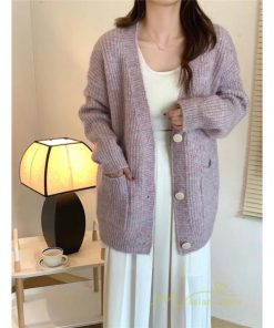 カーディガン | ニットフロントボタン レディース 2way 羽織り 秋冬 アウター ニットアウター セーター 長袖 トップス 通学通勤 20代30代 ゆったり ポケット