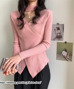 ニット・セーター | カットソー ニット レディース リブニット 長袖 秋冬 春 トップス スリム ストレッチ インナー 無地 長袖ニット 長袖カットソー プルオーバー 通学通勤 着痩せ