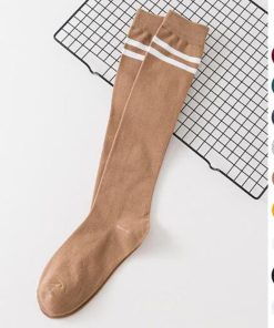 ストール | レディース 2本ライン 通学 ボーダー 靴下 無地 ロングソックス 靴下 綿 ハイソックス