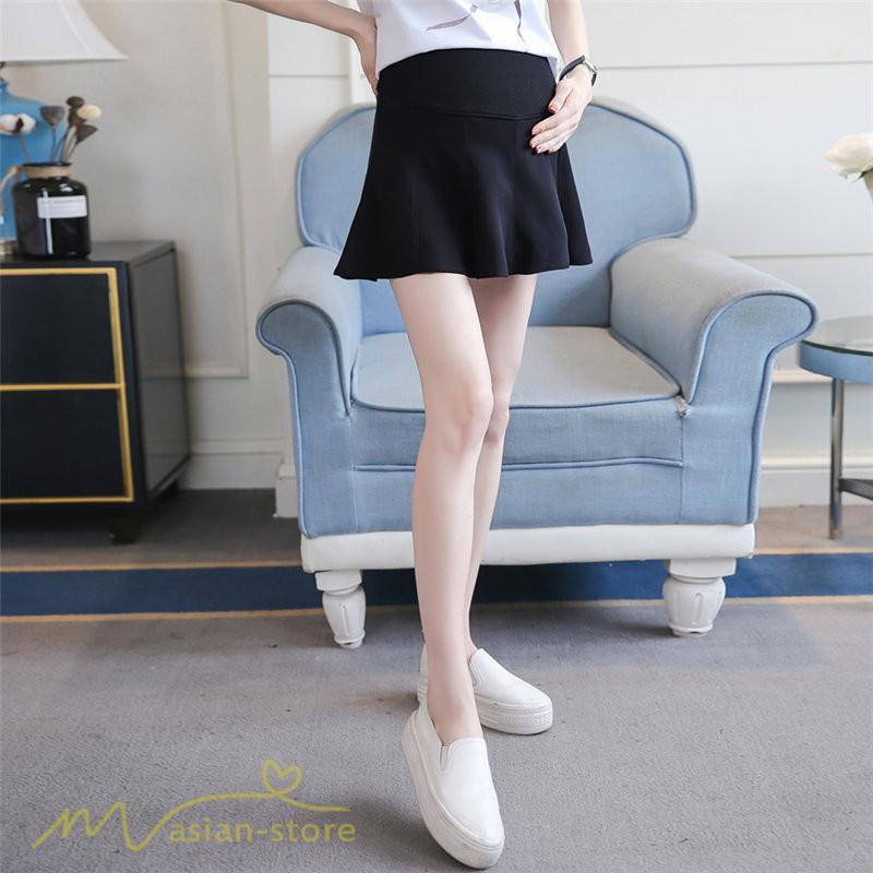 スカート | レディース マタニティショート丈 夏服 サマー おしゃれ 着痩せ 大きいサイズ ウエスト調整 大きいサイズ 上品 カジュアル 裏地付き