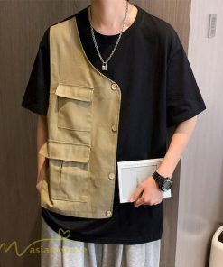 Tシャツ | 半袖メンズ トップス 上品 切り替え カジュアル おしゃれ 重ね着風 レイヤード 20代 30代 カッコウイイ 大きいサイズ 40代 半袖 カットソー