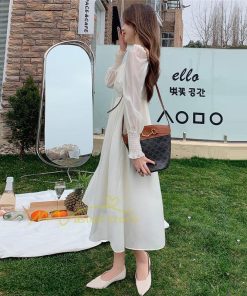 マキシ | ワンピース レディース 夏 40代 きれいめ 膝丈ワンピース 長袖 ワンピ フリル ロング丈ワンピ オシャレ 着痩せ 新作 カジュアル 上品 エレガント お出かけ