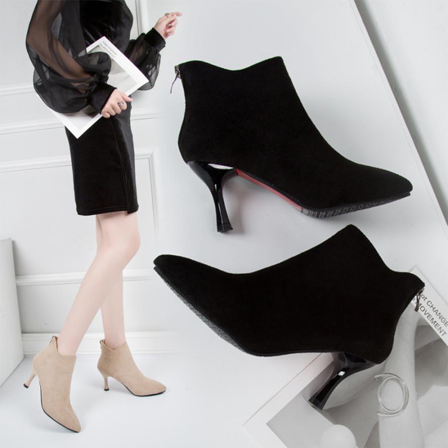 ショートブーツ | レディース 美脚 靴 ブーツ シューズ 通勤 韓国 ハイヒール OL