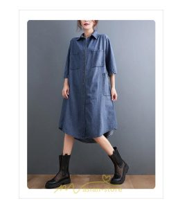 シャツ・ブラウス | デニム ロングシャツ シャツワンピ レディース 長袖 シャツ ロング ミモレ丈 脚長効果 大きいサイズ 体型カバー 着痩せ 20代30代40代50代
