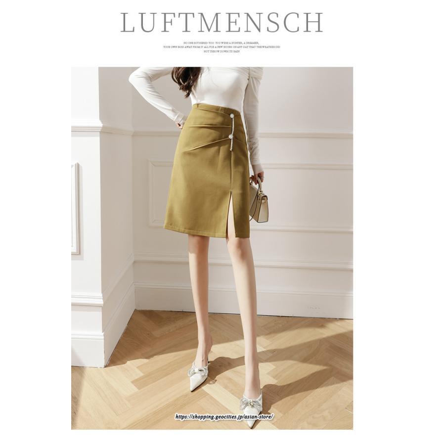 スカート | レディース ひざ丈 膝丈 オシャレ カジュアル Aライン スリット キレイめ 着痩せ 2022新作 通勤 通学 50代 秋冬コーデ 20代 30代 40代