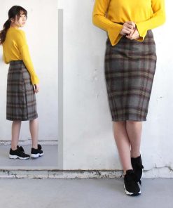 ひざ丈スカート | チェックスカート レディース ハイウエスト Aラインスカート ひざ丈 ボトムス
