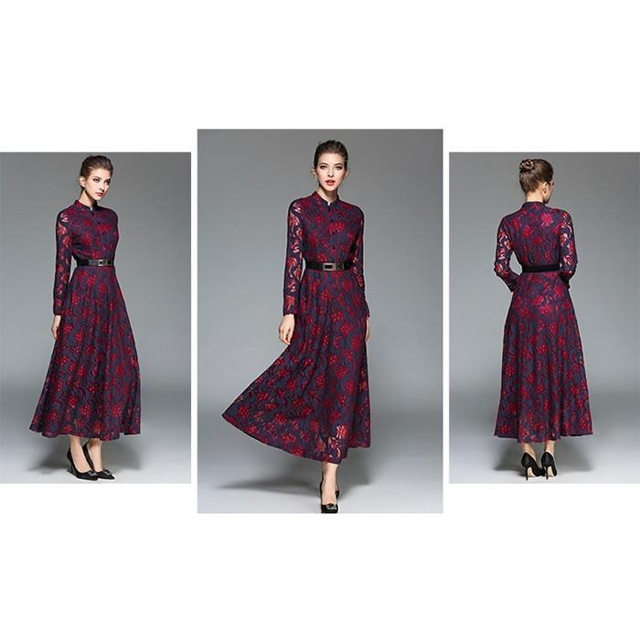 レースワンピース | ワンピース レディース 大きいサイズ マキシワンピース レースフレア ロング マキシワンピ きれいめ 通勤 上品 食事会 パーティー イベント 二次会 お洒落