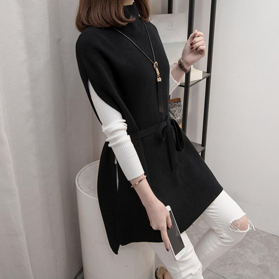 ニット・セーター | ノースリーブ ニットチュニック 韓国風