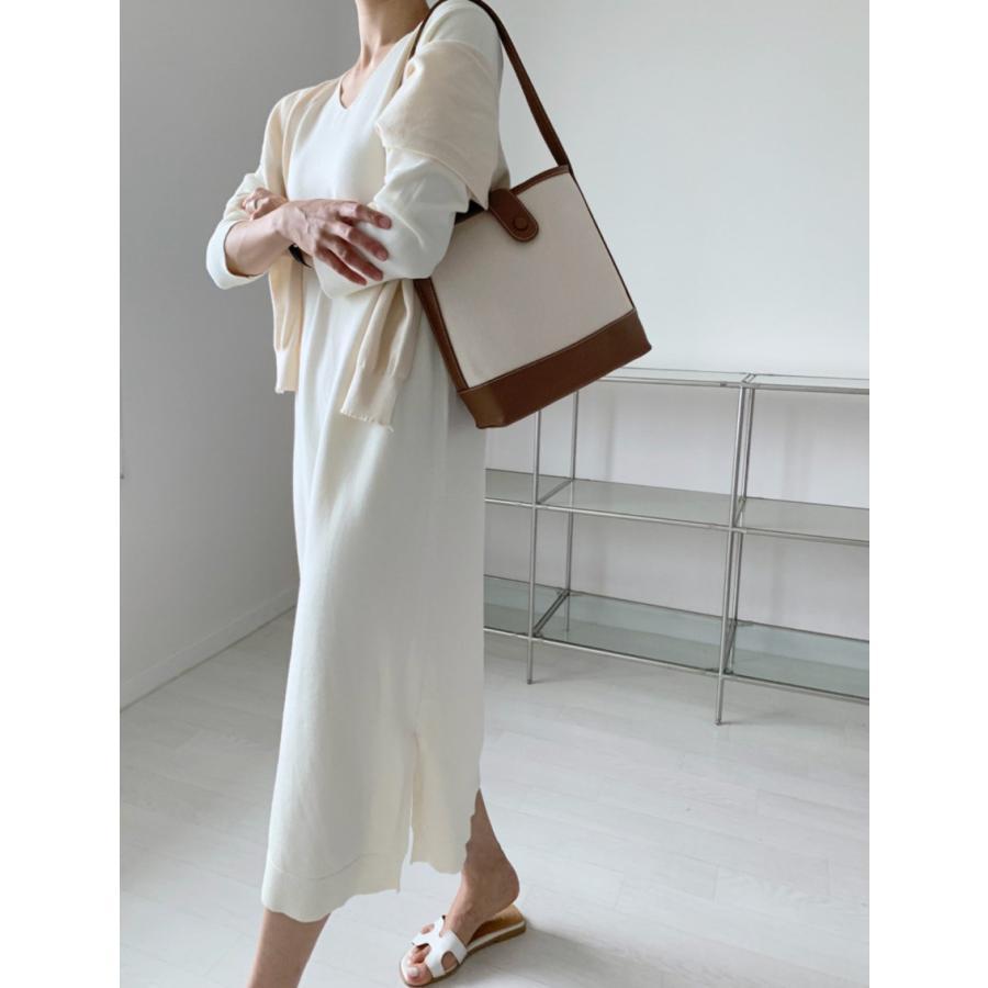 ニットワンピース | ワンピース 秋冬 ロングワンピース ミモレ丈 無地 ゆったり 体型カバー 柔らか 大人 長袖 20代30代 セーター Vネック アウター ニット 50代