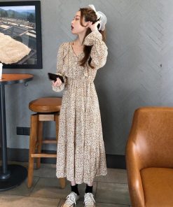 ワンピース | 花柄長袖 春服40代 フレアスカート ロング丈 シフォンワンピ きれいめ レディース 体型カバー