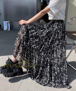 スカート | ロング 秋 花柄 柔らか ボトムス レディース ロングマキシ丈 シンプル 無地 カジュアル 着痩せ コーデ 春 30代 50代 秋20代 シフォン 40代 夏