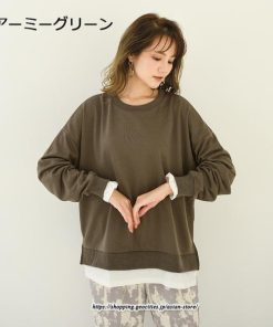 パーカー | スウエット トレーナー レディース トップス シャツ カジュアル 可愛い 春大活躍 レイヤードスタイル 長袖 大人 ボタンなし ゆったり 秋冬 防寒対策 送料無料