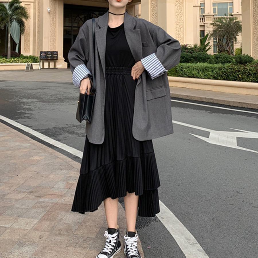 ロングスカート | プリーツ 切り替え 夏