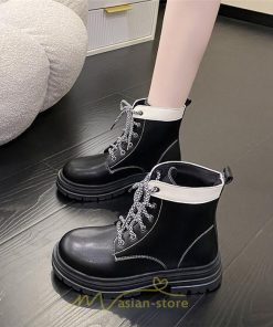 ショートブーツ | レディース 歩きやすい 編み上げブーツ ワークブーツ  編み上げ 痛くない ラウンドトゥ 美脚 厚底 通勤 通学 お出かけ カジュアル 旅行