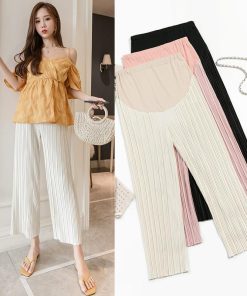 パンツ レギンス | マタニティワイドパンツ マタニティ服 プリーツパンツ ゆったり薄手 ボトムス 八分丈ズボン マタニティウェア 涼しい M L 柔らか アジャスター 3色 XXL XL