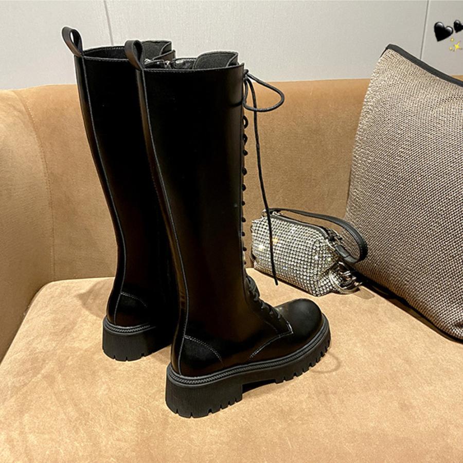 ニーハイブーツ | ロングブーツ レディース レースアップ靴