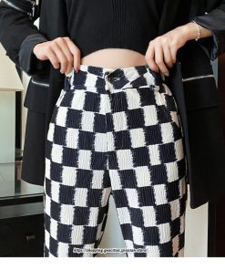 チノ・テーパード・ジョガー・スキニーパン | パンツ レディース フレアパンツ ロングパンツ チェック柄 カジュアル ハイウエスト ワイドパンツ トレンド かわいい おしゃれ 楽ちん お出かけ 送料無料 デート