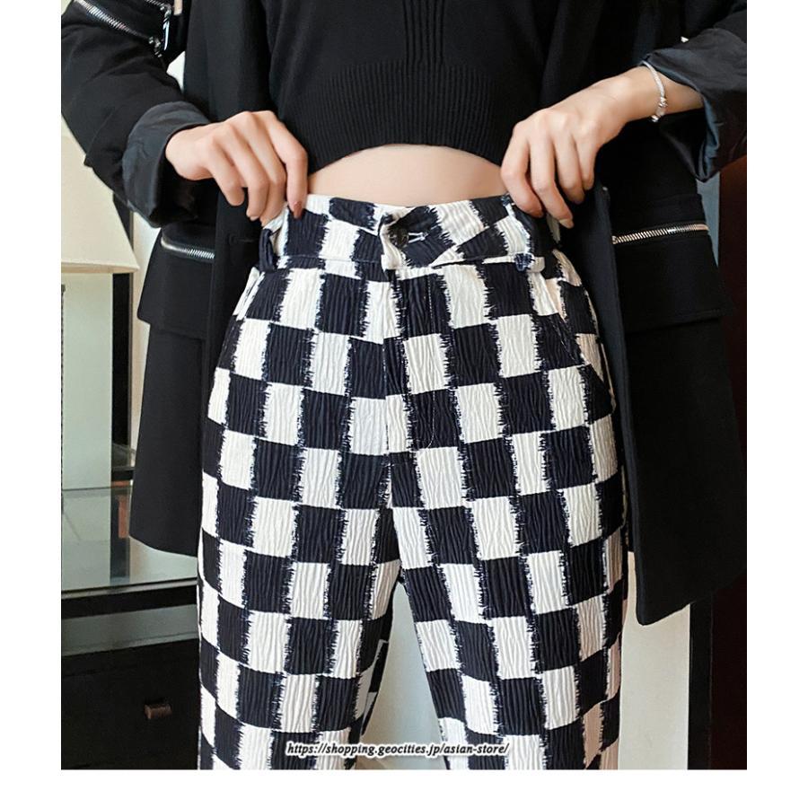 チノ・テーパード・ジョガー・スキニーパン | パンツ レディース フレアパンツ ロングパンツ チェック柄 カジュアル ハイウエスト ワイドパンツ トレンド かわいい おしゃれ 楽ちん お出かけ 送料無料 デート