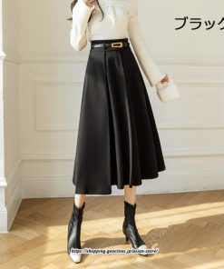 スカート | フレアロング ロング丈フレア秋 冬 秋冬  ミモレ ミモレ丈フレアおしゃれ プリーツ あったか あったか キレイめ ラシャ 通勤 通学