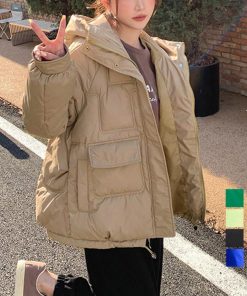 ジャケット・ブルゾン | 中綿フェイクダウンジャケット フード付き