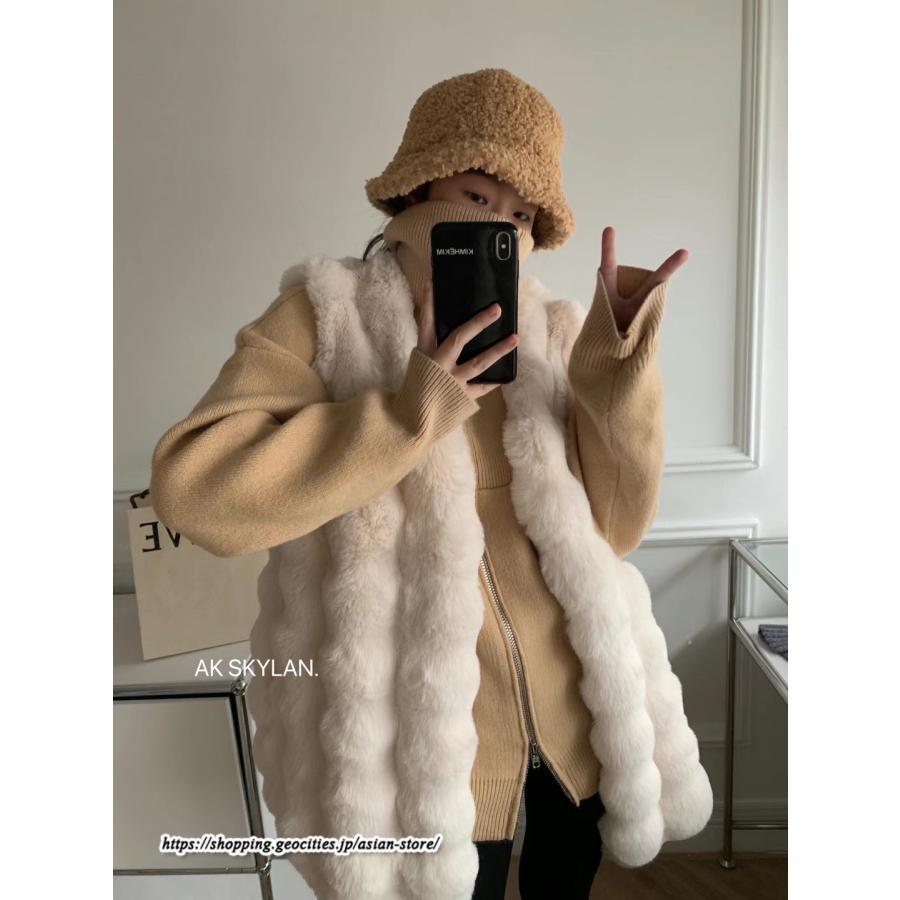 ベスト | ボリュームフェイクファーファー毛皮レディース 冬 フェイクファー 毛皮コート アウター ノースリーブ ふわふわ 前開き ジレ 秋冬