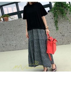 マキシ | ワンピース ドッキングワンピース レディース 長袖 2way ニット 大きいサイズ 30代 40代 50代 体型カバー カジュアル 上品 フレアワンピース 通勤通学 重ね着風