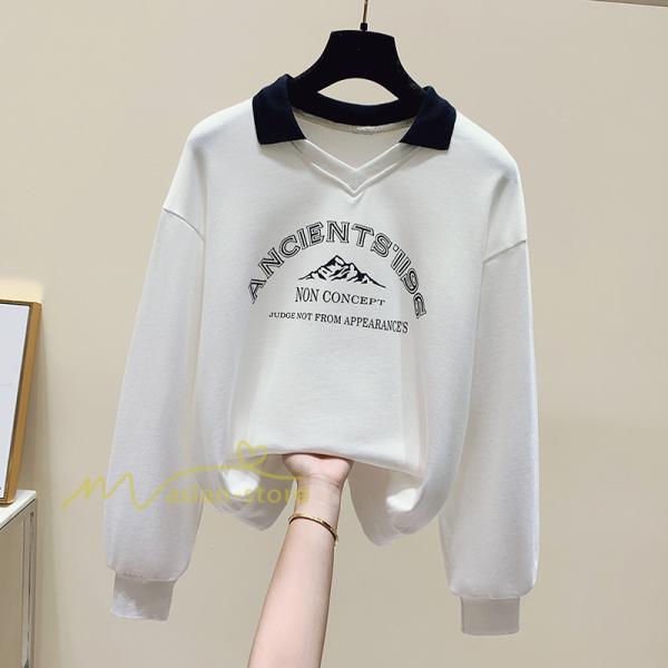 パーカー | トレーナー レディース レイヤード風 ピリンと 可愛い 長袖トレーナー スウェット 着痩せ 長袖 カジュアル 大きいサイズ コーデ 着回し 新作 トップス 秋冬