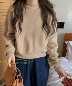 パーカー | 長袖トレーナー レディース トップス 無地 可愛い トレーナー 新作 長袖 スウェット モックネック ハイネック 秋冬 お出かけ コーデ カジュアル ゆったり