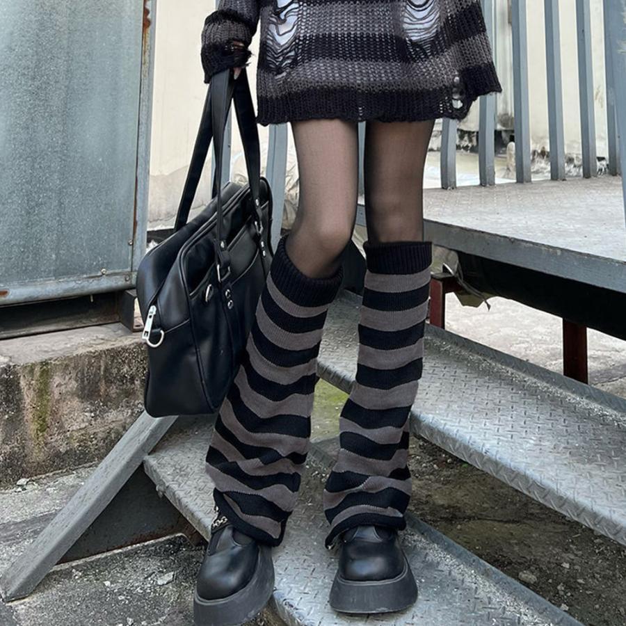 その他小物 | ボーダー柄 ニットレッグウォーマー 美脚