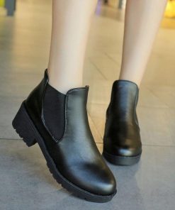 ショートブーツ | ブーツ 歩きやすい ローヒール 内ボア レディース サイドゴア ブーティ