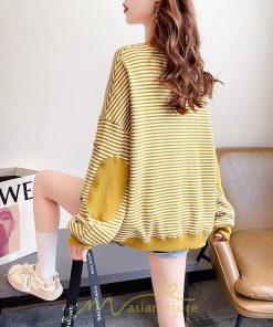 パーカー | トレーナー レディース 長袖 切り替え プルオーバー 大きいサイズ オーバーサイズ ルームウェア ビッグシルエット ボーダー柄 部屋着 お出かけ